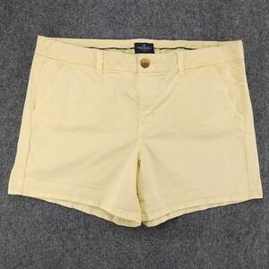 American Eagle Outfitters‎ Midi Yellow Stretch Chino Shorts Womens 18 Plus Size